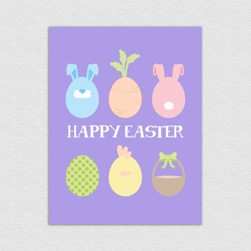 Happy Easter Eggs Printable Card