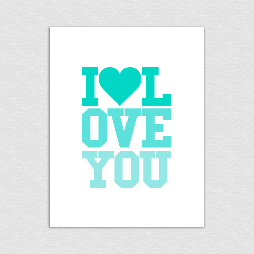 I Love You Printable Valentine's Day Card