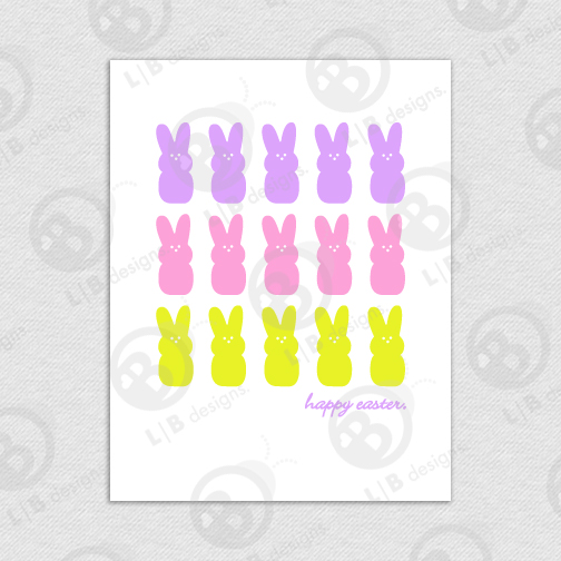 Peeps Bunny Printable Card - Click Image to Close