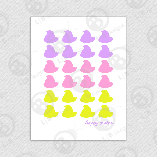 Peeps Chick Printable Card - Click Image to Close
