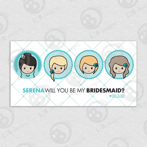 Printable Custom 4x7.75 Maid of Honor | Bridesmaid Card - Click Image to Close