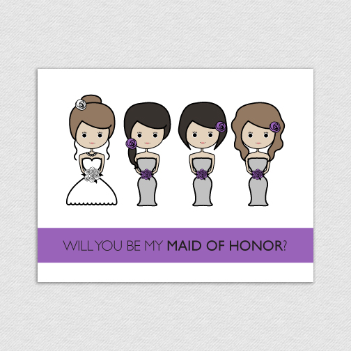 Printable Custom 4.25x5.5 Maid of Honor | Bridesmaid Card